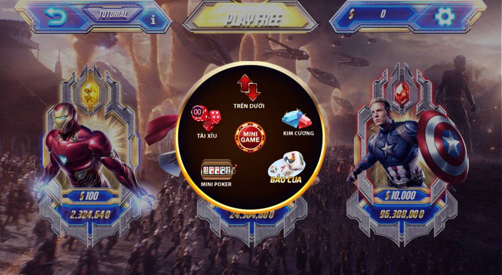 Cách chơi Avengers Sunwin