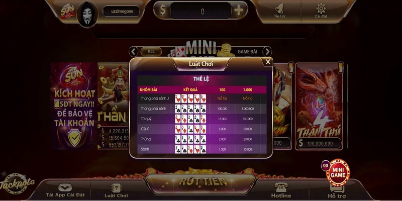 Mini Poker Sunwin