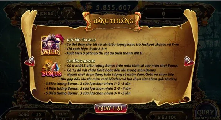 Luật chơi Pirate king Sunwin